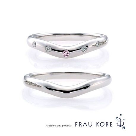 FRAU KOBE JAPAN 香川高松店(フラウ コウベ ジャパン 香川高松店):【限定制作】希少な天然ピンクダイヤモンドを使用したV字マリッジリング