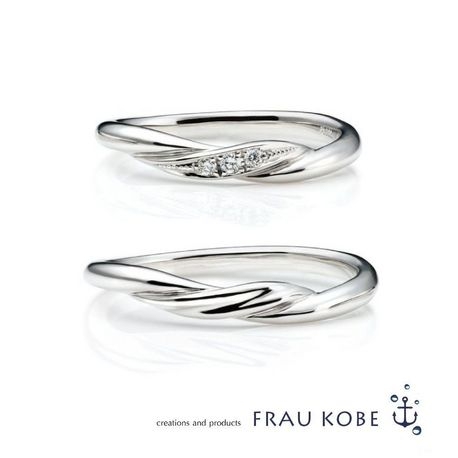 【約束の結び目リング】優雅な&#39;スウィングノート&#39; マリッジリング