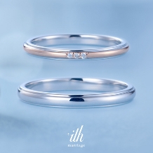 【アルページオ】細身でメリハリのあるコンビカラーの結婚指輪