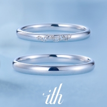 【ピアチェーレ】リズミカルにダイヤモンドが輝く、シンプル＆カジュアルな結婚指輪