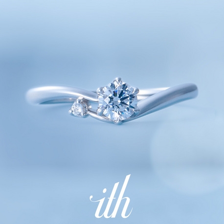 【ムーン】ダイヤモンドの月と星を浮かべた婚約指輪