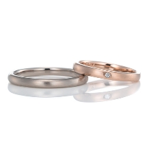 結婚指輪手作り.com_結婚指輪手作り.com（ホワイトゴールドとピンクゴールドの甲丸リング）