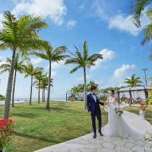 アイネス　ヴィラノッツェ　ｉｎ　カヌチャベイ～グラン・ブルーチャペル～／クチュールナオコウエディング：衣裳込みフォトウエディング【ビーチ＆ガーデン】70カット撮影データ　２名￥176,000～：