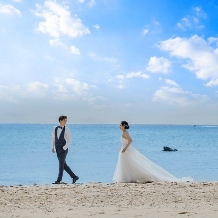 アイネス ヴィラノッツェ in カヌチャベイ~グラン・ブルーチャペル~/クチュールナオコウエディング:衣裳込みフォトウエディング【ビーチ&ガーデン】50カット撮影データ 2名¥176,000~: