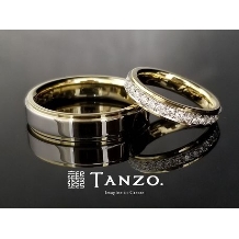 ＴＡＮＺＯ．(鍛造指輪):【TANZO】平打ちのコンビ加工が美しいご結婚指輪