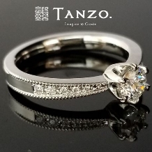 ＴＡＮＺＯ．(鍛造指輪):[TANZO]ミル打ちのクラシカルなご婚約指輪