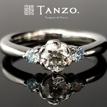 ＴＡＮＺＯ．(鍛造指輪):[TANZO]お花デザインの婚約指輪