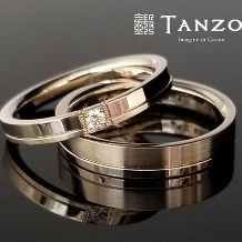 [TANZO]オリジナルカラーと平打ちデザインの結婚指輪