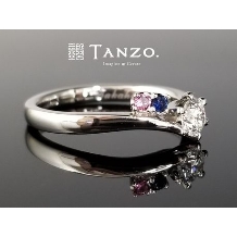 ＴＡＮＺＯ．(鍛造指輪):[TANZO]2人の誕生石のご婚約指輪