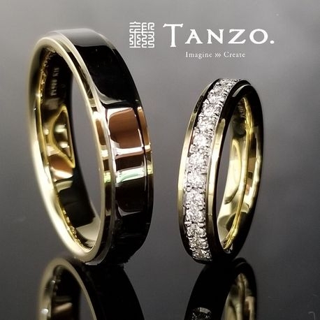 ＴＡＮＺＯ．(鍛造指輪):【TANZO】平打ちのコンビ加工が美しいご結婚指輪