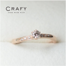 【想いを込めて手作り】ダイヤモンド輝くK18ピンクゴールドの婚約指輪