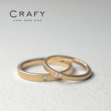 ＣＲＡＦＹ（クラフィ）:【ふたりで作る結婚指輪】スタイリッシュな平打ちリング／K18イエローゴールド