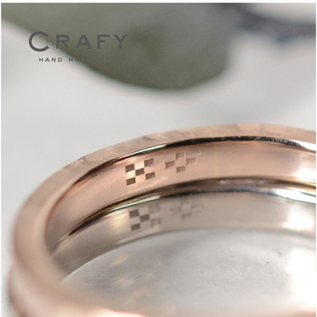 ＣＲＡＦＹ（クラフィ）:【叩いて作る結婚指輪】ミンサー柄入り！永遠を誓う、手作り結婚指輪