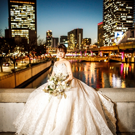 【大阪ロケ】思い出の夜景を背景に★本格ドレスでお得なフォト婚プラン＜全データ込＞