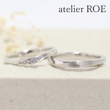 atelier ROE:【艶消しとメレダイヤで自分好みにアレンジ】ふたりで作る特別な手作り結婚指輪