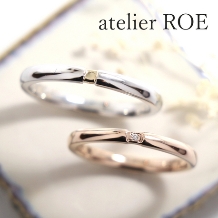 atelier ROE_ふたりで作る特別な手作り結婚指輪【素材違いでもデザインでペア感を演出したリング】