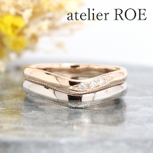 atelier ROE_ふたりで作る特別な手作り結婚指輪【ミル打ち加工とメレダイヤで自分好みにアレンジ】