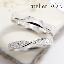 atelier ROE:【立体感があるリングにダイヤで豪華にアレンジ】ふたりで作る特別な手作り結婚指輪