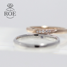 atelier ROE:ふたりで作る結婚指輪【ななめのラインをお揃いに】