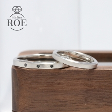 atelier ROE:ふたりで作る特別な手作り結婚指輪【個性が光るブラックダイヤの指輪】