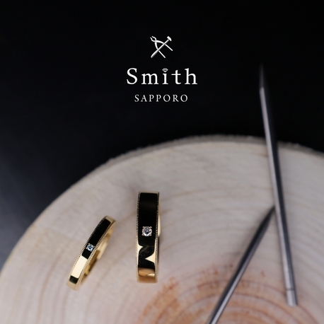 工房Ｓｍｉｔｈ（スミス）札幌店:マリッジリング～ミルグレイン・誕生石付～