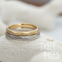 人気のラフカット♪ THREE TREES 手作り結婚指輪