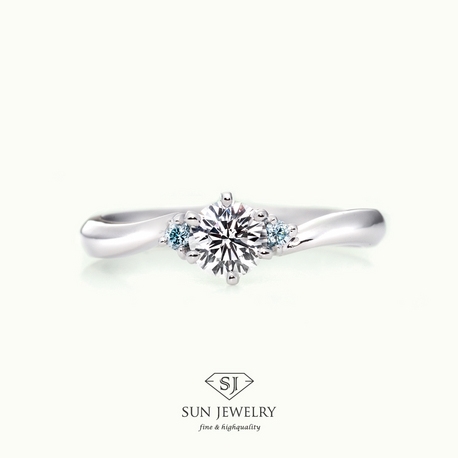 ウェーブラインの婚約指輪 アイスブルーのメレダイヤ ｓｕｎｊｅｗｅｌｒｙ サンジュエリー 久留米店 別府店 ゼクシィ