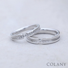 ブライダルリング専門店　輝織‐ＫＩＯＲＩ‐:デザイン性の高いマリッジリング。メンズにもダイヤ「COLANY」 シャクナゲ