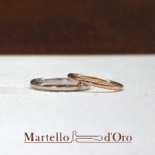 Ｍａｒｔｅｌｌｏ　ｄ’Ｏｒｏ　（マルテロドーロ）:《ふたりの手作り結婚指輪》K18PG／Pt900