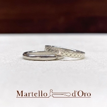 Ｍａｒｔｅｌｌｏ　ｄ’Ｏｒｏ　（マルテロドーロ）:模様彫り”チェック”《手作り結婚指輪に当店だけの特別加工》