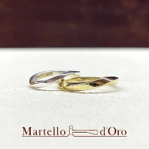 Ｍａｒｔｅｌｌｏ　ｄ’Ｏｒｏ　（マルテロドーロ）:《ふたりの手作り結婚指輪》 ウエーブ　K18YG／Pt900