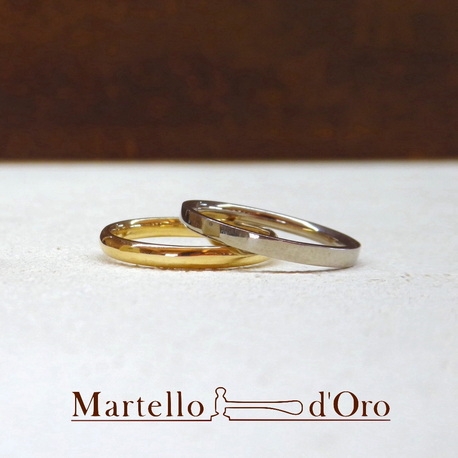 Ｍａｒｔｅｌｌｏ　ｄ’Ｏｒｏ　（マルテロドーロ）:《ふたりの手作り結婚指輪》 K18YG／K18WG