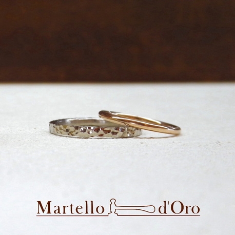 Ｍａｒｔｅｌｌｏ　ｄ’Ｏｒｏ　（マルテロドーロ）:《ふたりの手作り結婚指輪》K18ピンクゴールド／K18ホワイトゴールド