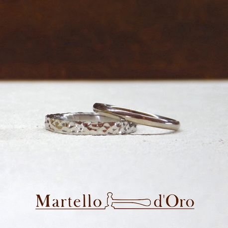 Ｍａｒｔｅｌｌｏ　ｄ’Ｏｒｏ　（マルテロドーロ）:《ふたりの手作り結婚指輪》K18WG／Pt900