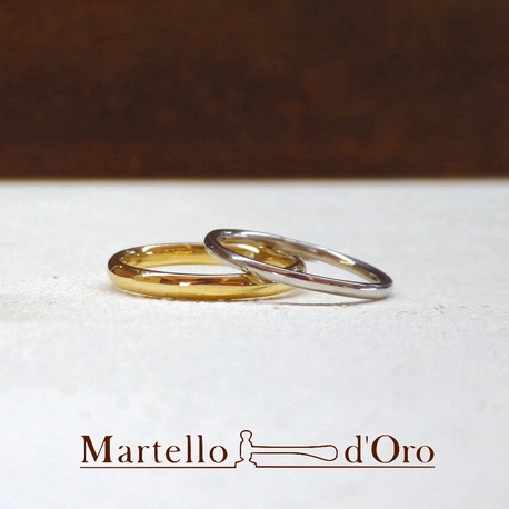 Ｍａｒｔｅｌｌｏ　ｄ’Ｏｒｏ　（マルテロドーロ）:《ふたりの手作り結婚指輪》 Pt900／K18YG