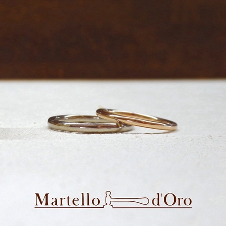 Ｍａｒｔｅｌｌｏ　ｄ’Ｏｒｏ　（マルテロドーロ）:《ふたりの手作り結婚指輪》K18PG／K18WG