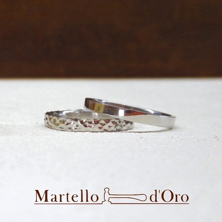 Ｍａｒｔｅｌｌｏ　ｄ’Ｏｒｏ　（マルテロドーロ）:《ふたりの手作り結婚指輪》Pt900／Pt900