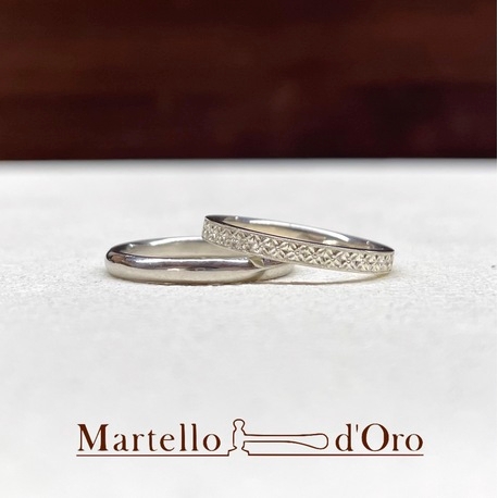 Ｍａｒｔｅｌｌｏ　ｄ’Ｏｒｏ　（マルテロドーロ）:模様彫り”フラワー”《手作り結婚指輪に手彫りします》
