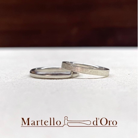 Ｍａｒｔｅｌｌｏ　ｄ’Ｏｒｏ　（マルテロドーロ）:模様彫り”シルクライン”《手作り結婚指輪に当店だけの特別加工》