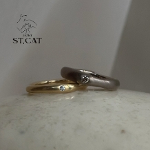 ａｔｅｌｉｅｒ　ＳＴ，ＣＡＴ:普段着に似合う、キラキラしないオーダー結婚指輪【Stone Set】