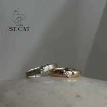 ａｔｅｌｉｅｒ　ＳＴ，ＣＡＴ:普段着に似合う、キラキラしないオーダー結婚指輪【Stone Set】