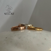 ａｔｅｌｉｅｒ　ＳＴ，ＣＡＴ:普段着に似合う、キラキラしないオーダー結婚指輪【Stone Set】