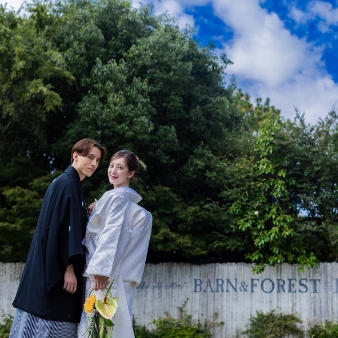 【少人数】ＢＡＲＮ＆ＦＯＲＥＳＴ:【組数限定】緑溢れるガーデンで叶える和装でのウェディングフォトプラン♪