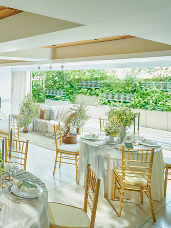 ルシェルブラン表参道 ガーデンとひと続きになるパーティ空間画像 1-2