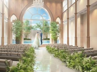 アートグレイス ウエディングコースト 東京ベイ チャペル(木目と緑のチャペル)画像 2-3