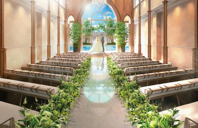 アートグレイス ウエディングコースト 東京ベイ 教会(滝流れる水と光のチャペル)画像 2