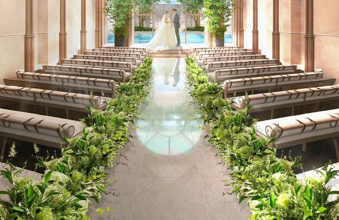 アートグレイス ウエディングコースト 東京ベイ 教会(滝流れる水と光のチャペル)画像 2