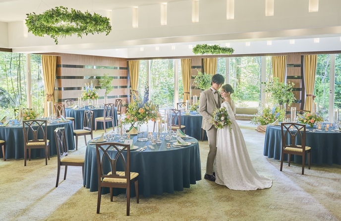 旧軽井沢礼拝堂 旧軽井沢ホテル音羽ノ森 〈三笠〉ホテルのメインバンケット画像 1