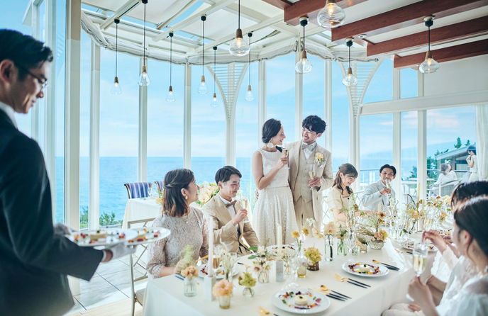 指帆亭 Shihantei Pine Tree Resort ヨットの帆をイメージしたパーティ会場画像 1