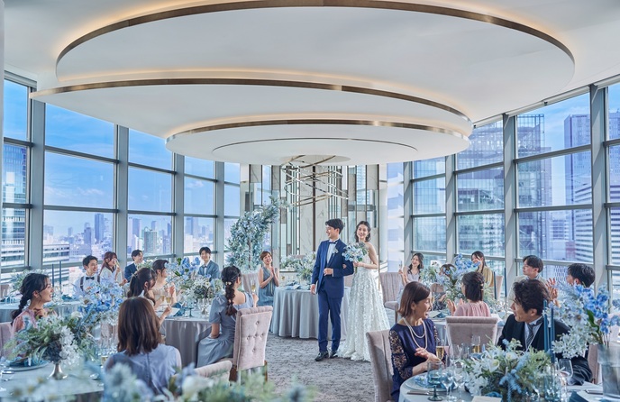 アルモニーアンブラッセ ウエディングホテル 大阪を一望できるパノラマバンケット画像 1